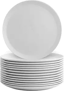Blue Sky Edge White Disposable Plastic Plates 8.6" Round (10 Count) - Elegant and Sturdy Tableware for Events and Parties