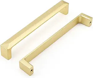 Haidms 25 Pack Gold Cabinet Handles 5 Inch(128mm) Hole Center Soild Zinc Alloy Brushed Gold Cabinet Pulls Kitchen Drawer Pulls Cupboard Hardware for Kitchen
