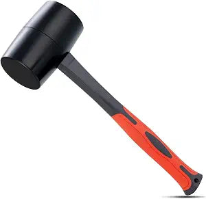 DESHIL Rubber Mallet 16 oz, Durable Rubber Hammer with Fiberglass Handle