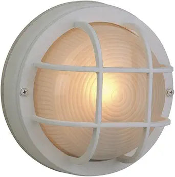 Craftmade Z394-TW Bulkhead Outdoor Flush Mount Ceiling Lighting, 1-Light 60 Watt (8" W x 5" H), Matte White