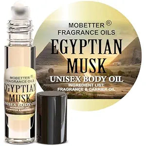 MOBETTER FRAGRANCE OILS Egyptian Musk Fragrance Body Oil 0.33 Oz Roll On Glass Bottle, Strong, Uncut, Travel Size, Long Lasting Perfume Oil