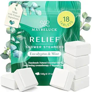 Eucalyptus & Mint Shower Steamers 18 Pack - Aromatherapy Self Care & Relief