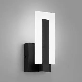 Modern LED Acrylic Wall Sconce, Black Indoor Wall Light Fixtures, 6000K Cold White Wall Mounted Lamp, Wall Sconce Lighting for Hallway, Study,Stairway, Corridor, Bathroom