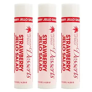 Vacation Strawberry Jello Salad SPF 30 Lip Balm, Pack of 3