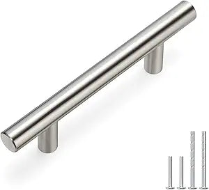 homdiy 40 Pack Cabinet Handles Brushed Nickel Drawer Dresser Pulls 3in(76mm) Hole Center Kitchen Drawer Door Handles Bathroom Cabinet Hardware 40Pack