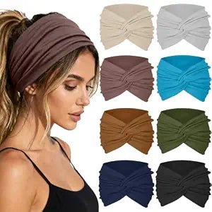 Sefiinh Wide Headbands For Women Twist Headband Women's Head Bands 8 Pack