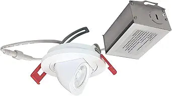 Nora NM2-2R2705027MPW 2" LED Mini Elbow Downlight, Round Trim, 500 Lumens, 6 Watts, 90+ CRI, 120V - No Housing Required (Matte Powder White, 2700K)
