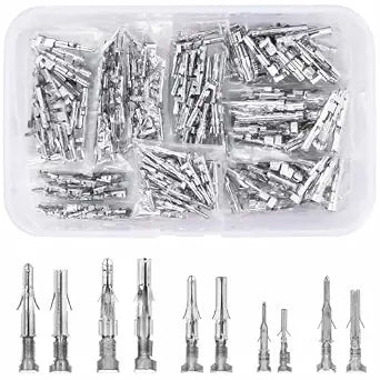 JRready ST6527 150Pairs Pins Terminal Kit 093" 062" Mini-Fit Jr. MLX Micro-Fit Car Automotive Terminals Electrical Pin Connectors 14-20AWG 18-24AWG 20-24AWG Single Pin Sockets Contact Standard Molex