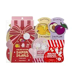 TONYMOLY Head to Toe Mask Set - Face, Hand & Foot Skincare Mask Pack, 4pk