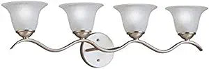 Kichler Dover 30.5" 4 Light Vanity Light with Etched Seeded Glass in Brushed Nickel
