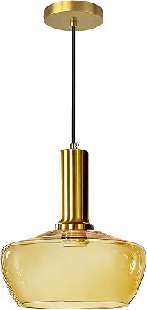 Glass Pendant Lights Kitchen Island, Brass Vintage Hanging Lighting Adjustable Hanging Lamp for Kitchen Island Dining Room Hallway