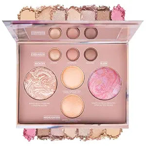 Baked Makeup Palette,Pigmented Long Wear Bronzer Blush HighlighterEyeshadow