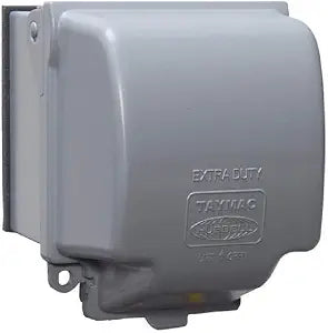 TayMac Jumbo 2-Gang Weatherproof In-Use Outlet Cover, 55-in-1, Gray