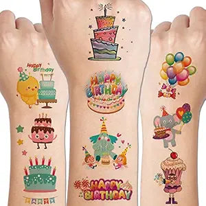 CHARLENT Happy Birthday Tattoos for Kids - 14 Sheets
