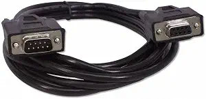 YCS basics Black 6 Foot DB9 9 Pin Serial / RS232 Male/Female Extension Cable