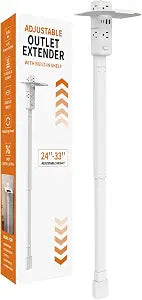 Outlet Extender Stick with 2 USB-A & 2 USB-C,6 AC Outlets,24"-34" Extension