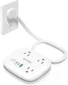 TROND Travel Power Strip with PD 20W USB C, Extension Cord with 3 Outlets