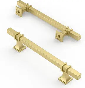 Asidrama 10 Pack 5 Inch(128mm) Brushed Gold Kitchen Cabinet Handles, Cabinet Pulls Kitchen Cabinet Hardware for Cupboard Drawer Pulls
