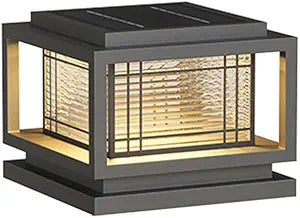 Outdoor Solar Outdoor Column Lights Modern Post Caps Light Aluminum IP65 Waterproof Pillar Light Square Landscape Column Lamp for Patio Posts Flat Surface Garden Decoration Post Lanterns