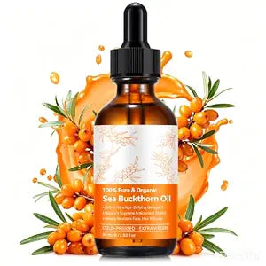 Sea Buckthorn Oil Organic, Cold-Pressed Seabuckthorn Oil for Face, 60ml
