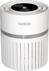 AZEUS Air Purifier for Bedroom & Home, True HEPA Filter, 430 Sq.Ft Coverage, Portable Desktop Air Cleaner ΓIdeal for Smoke, Pet Dander, Dust & Odors, White