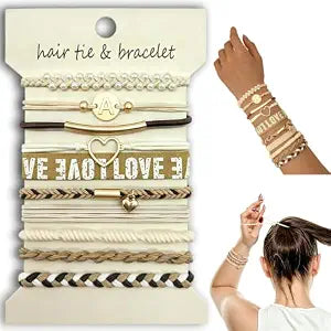 Stocking Stuffers for Teen Girls, 10 PCS Hair Tie Bracelets, Gift