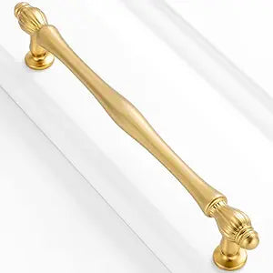 10 Pack 6-1/4 Inch Brushed Gold Cabinet Pulls Gold Cabinet Handles Gold Hardware for Kitchen Cabinets 2510 Drawer Dresser Cupboard Bedroom Bathroom