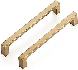 Ravinte 10 Pack Solid 5 Inch Square Cabinet Handles Champagne Bronze Cabinet Pulls Drawer Pulls Kitchen Cabinet Hardware Kitchen Handles