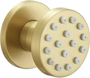 Brass Shower Body Jet Brushed Gold Round Massage Side Sprayer Adjustable Wall Mounted