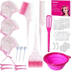 27 pcs Hair Dye Kit Highlight Frosting Cap with Hook