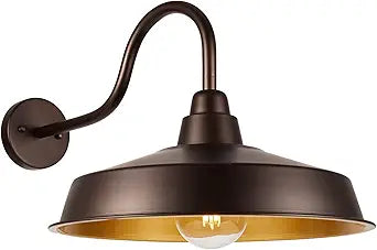 Barn Light Outdoor, 16 Inch Dome Large Farmhouse Exterior Light Fixture Wall Mount, Industrial Outdoor Wall Sconce Outside for House, Shop, Front Porch, Garage, Entryway, Orb, 1 Pack