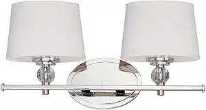 Maxim Lighting Rondo 2-Light Bath Vanity Light | Polished Nickel Finish | Transitional Indoor Light Fixture | Ideal for Bathrooms & Powder Rooms | Dimmable Damp Rated | 12762WTPN