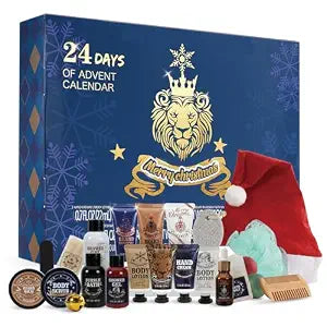 Advent Calendar 2026 for Adults - 24 Days of Christmas Countdown Calendar Gifts for Mens Advent Calendar, Surprise Holiday Christmas Gift for Men Dad Boyfriend for Beard Care Grooming