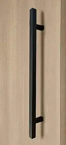 36" Modern 1" x 1" Square Shape Ladder Pull Handle/Push-Pull Stainless-Steel Door Handle for Entrance/Entry/Shower/Wood/Glass/Office/Shop/Store, Interior/Exterior - Matte Black Powder Finish