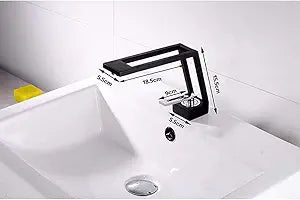 Taps Faucets Faucet Bathroom Hollow Design Basin Cold Hot Water Mixer Sink Tap Single Handle Deck Mounted Tap/A111 Black(A111 Black-Chrome)