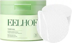 70 Count Toner Pads，Infused with Centella Asiatica Extract & Collagen to Improve Uneven Skin Tone and Deeply Hydrate, Repairing Skin Dark Spots and Dullness Suitable for All Skin Types