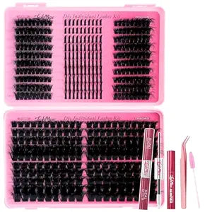 Lash Clusters Kit Spikes Left and Right 80D Fluffy Volume 150D 200D