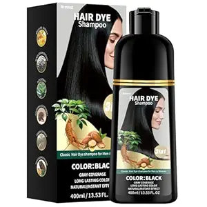 Black Hair Color Shampoo for 100% Gray Hair Coverage