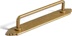 Goo-Ki Antique Brass Cabinet Pulls with Crown Crest Backplate, 5 Inch Vintage Zinc Drawer Handles for Furniture Restoration, Heavy Duty Hardware for Kitchen, Vanity, and Dresser Makeovers (2-Pack)