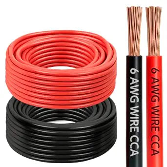 6 Gauge Wire 10 FT Copper Clad Aluminum CCA Wire