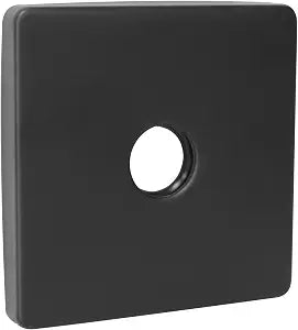 3.5 "Square Shower Arm Flange Shower Flange Cover Plate Large Size Universal Replacement Shower Head Cover for Covering Gaps Holes for All Standard 1/2 Pipes Silver Gray 1PCS (Matte black)
