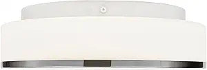 Aero - 2-Light 13"dia Flush Mount - Chrome Finish - Opal Glass Shade