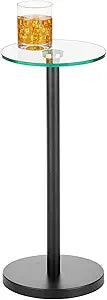 mDesign Bedroom Nightstand  Side Table for Lamps, Books, Trinkets and Other Dcor  Versatile Bedroom and Living Room Table  Clear/Matte Black