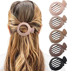 AWAYTR 5Pcs Small Flat Claw Hair Clips, Lay Flat Clamp for Thin Hair Women