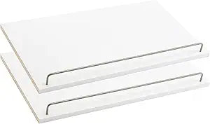 ClosetMaid SuiteSymphony Wood Shoe Shelves Set, Add On Accessory, Angled, Shoe Fence, for 25 in. Units, Pure White/Satin Nickel
