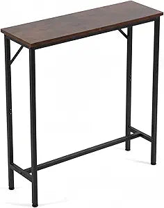 LITA Console Table, 29.5" Narrow Entryway & Thin Sofa Table for Behind Couch, Accent Table for Hallway, Living Room & Bedroom, Rustic Brown