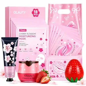 18Pack Skin Care Set for Kids & Girls,Sakura Skincare Gifts for Teen Girls