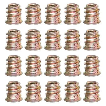 20Pcs M4x10mm Furniture Threaded Insert Nuts, Carbon Steel Hex Drive Threaded Inserts Thread Fastener Connector for Wood Furniture Assortment