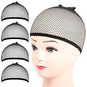 Fandamei Wig Cap, 4PCS Black Mesh Wig Cap Net, Closed End Hair Mesh Net Wig Caps, Liner Weaving Caps for Women, Men, Kids