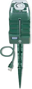 OSKOS Outdoor Power Stake, 6 Grounded Outlets with 180 Rotating Function and Safety Cover, 1.5FT Cord, UL Listed, Green